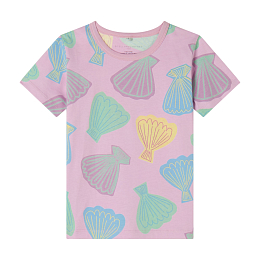 Футболка Seashell Print от бренда Stella McCartney kids Розовый