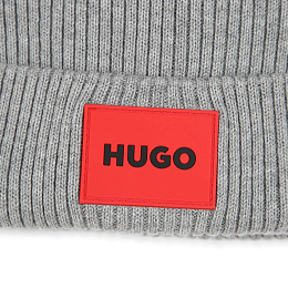 Шапка серая Red Logo от бренда HUGO