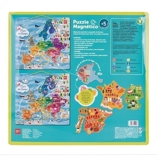 Карта Европы с магнитами от бренда Apli Kids