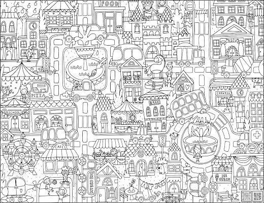 Раскраска "Забавный город" от бренда ID Wall