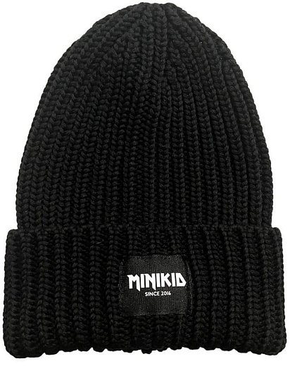 Шапка вязаная черного цвета от бренда MINIKID