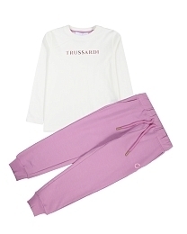Лонгслив с джоггерами розового цвета от бренда Trussardi