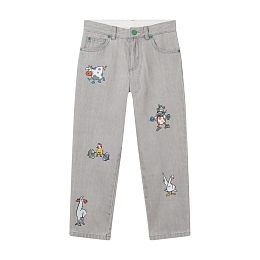 Джинсы Animal Embroidered от бренда Stella McCartney kids