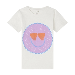 Футболка Seashell Logo Disc от бренда Stella McCartney kids Молочный