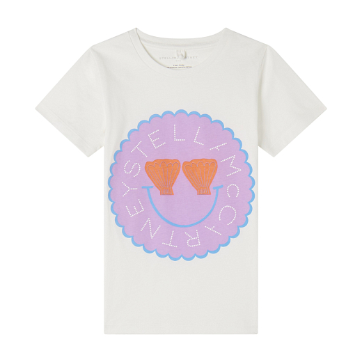 Футболка Seashell Logo Disc от бренда Stella McCartney kids Молочный