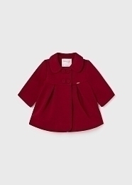 Пальто свободного кроя темно-красного цвета от бренда Mayoral