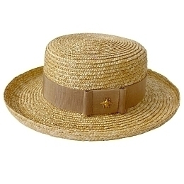 Соломенная шляпа-канотье АКАПУЛЬКО с бежевой лентой от бренда Skazkalovers
