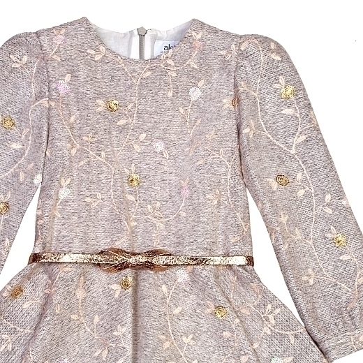 Платье нарядное с золотистым ремешком от бренда Aletta