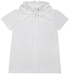 Блузка Aletta белая с вортником-стойкой от бренда Aletta
