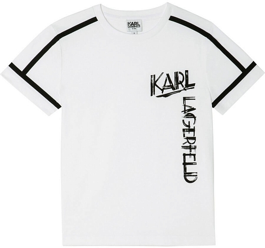Футболка белая логотипом KARL от бренда Karl Lagerfeld Kids Белый