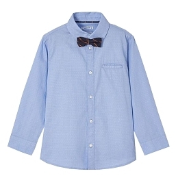 Рубашка голубого цвета с бабочкой от бренда Mayoral