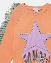 Свитшот Fringed Star от бренда Stella McCartney kids