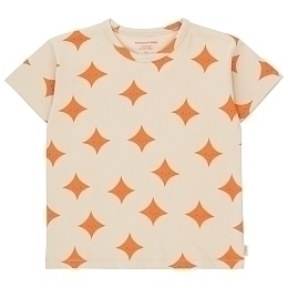 Футболка бежевого цвета со звездами от бренда Tinycottons Бежевый Оранжевый