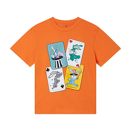 Футболка Magic Cards от бренда Stella McCartney kids Оранжевый