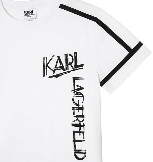 Футболка белая логотипом KARL от бренда Karl Lagerfeld Kids Белый