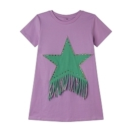 Платье-футболка Fringed Star от бренда Stella McCartney kids