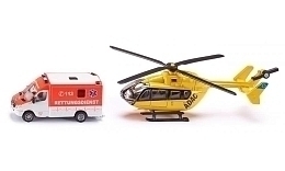 Набор Скорая помощь фургон и вертолет от бренда Siku