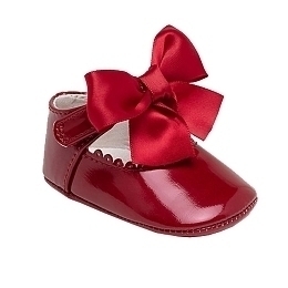 Туфли - пинетки лаковые красного цвета от бренда Mayoral