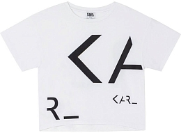 Футболка с цифровым логотипом KARL от бренда Karl Lagerfeld Kids Белый Черный Разноцветный