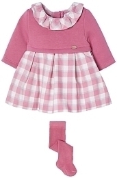 Платье розового цвета и колготки от бренда Mayoral