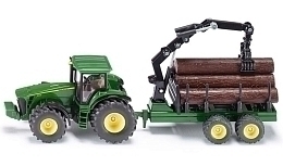 Трактор с трейлером для лесоматериалов от бренда Siku
