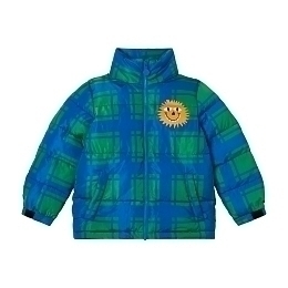 Куртка сине-зеленая клетчатая от бренда Stella McCartney kids