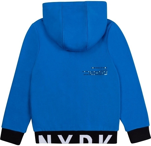 Толстовка ярко-синего цвета с надписью от бренда DKNY