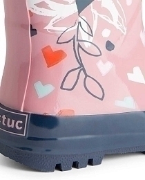 Сапоги розовые с цветочным узором от бренда Tuc Tuc