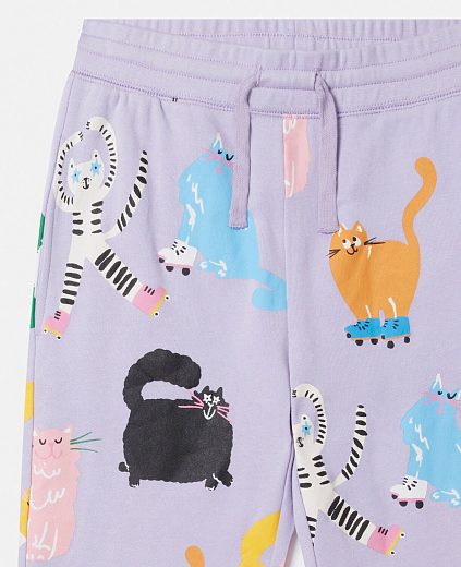 Джоггеры Lilac Cats от бренда Stella McCartney kids