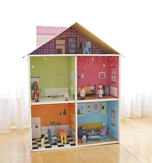 Игрушки из картона Кукольный домик с мебелью Мелроуз.  от бренда Kroom