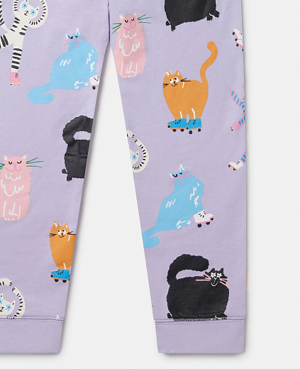 Джоггеры Lilac Cats от бренда Stella McCartney kids