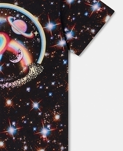 Футболка Cosmic Star Print от бренда Stella McCartney kids Черный
