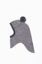 Шапка-шлем Bear pompons серый от бренда Peppihat