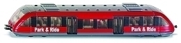 Пригородный поезд, красный от бренда Siku