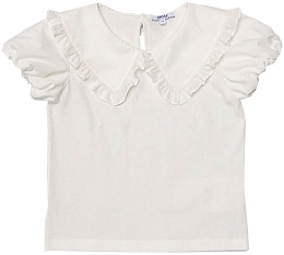 Блуза с коротким рукавом и воротничком от бренда Aletta Белый