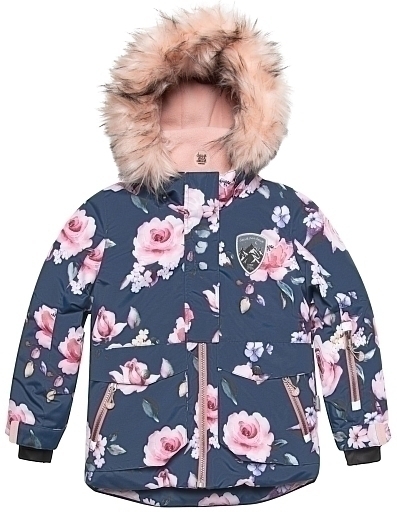Куртка с цветочным принтом и брюки на лямках от бренда Deux par deux
