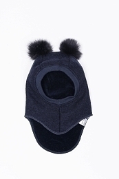 Шапка-шлем Double fur navy от бренда Peppihat