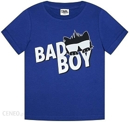 Футболка синяя с надписью "Bad boy" от бренда Karl Lagerfeld Kids Синий Черный Разноцветный