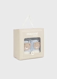 Пинетки-кеды с плюшевым мишкой голубые от бренда Mayoral