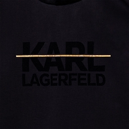 Худи с бархатными вставками и логотипом от бренда Karl Lagerfeld Kids