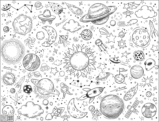 Раскраска "Космическая вселенная" от бренда ID Wall