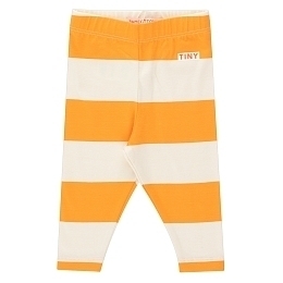 Легинсы в бело-оранжевую полоску от бренда Tinycottons