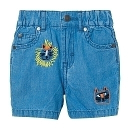 Шорты джинсовые с изображением животных от бренда Stella McCartney kids