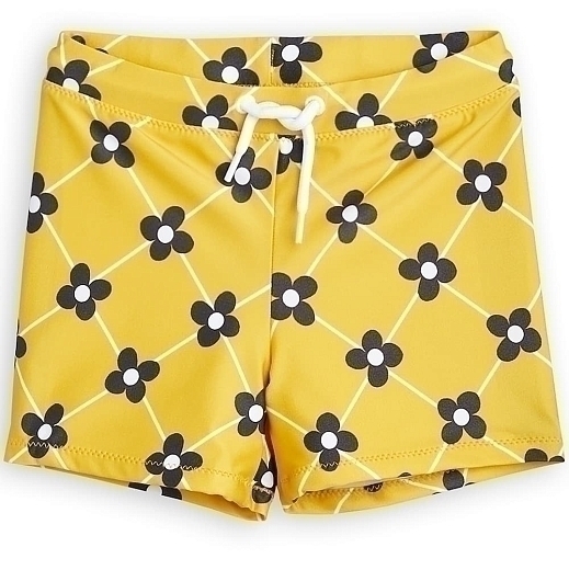 Плавательные шорты желтые с цветочным принтом от бренда Mini Rodini