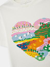 Футболка Heart Print от бренда Stella McCartney kids Молочный