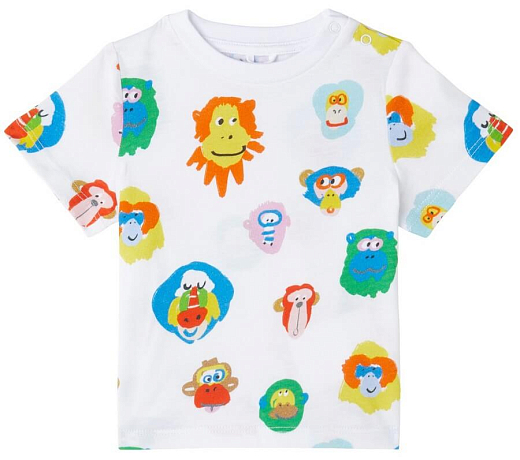 Футболка Monkeys от бренда Stella McCartney kids Белый