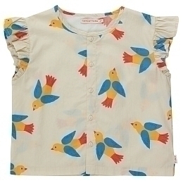 Блузка-рубашка с птичками от бренда Tinycottons