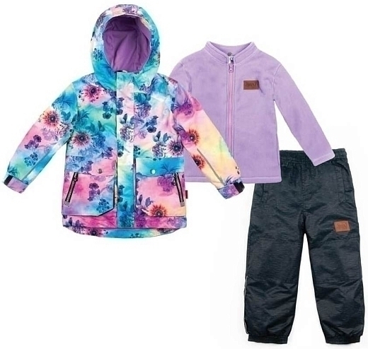 Куртка и кофта фиолетового цвета с брюками от бренда Deux par deux