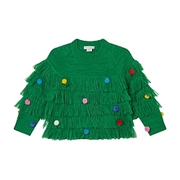 Джемпер елочка с цветными помпонами от бренда Stella McCartney kids