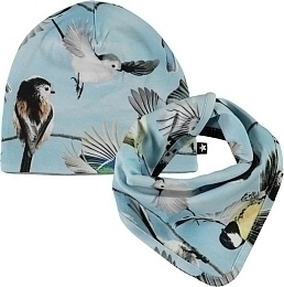 Шапка и платок Ned Hat and Bib Set Baby Birds от бренда MOLO